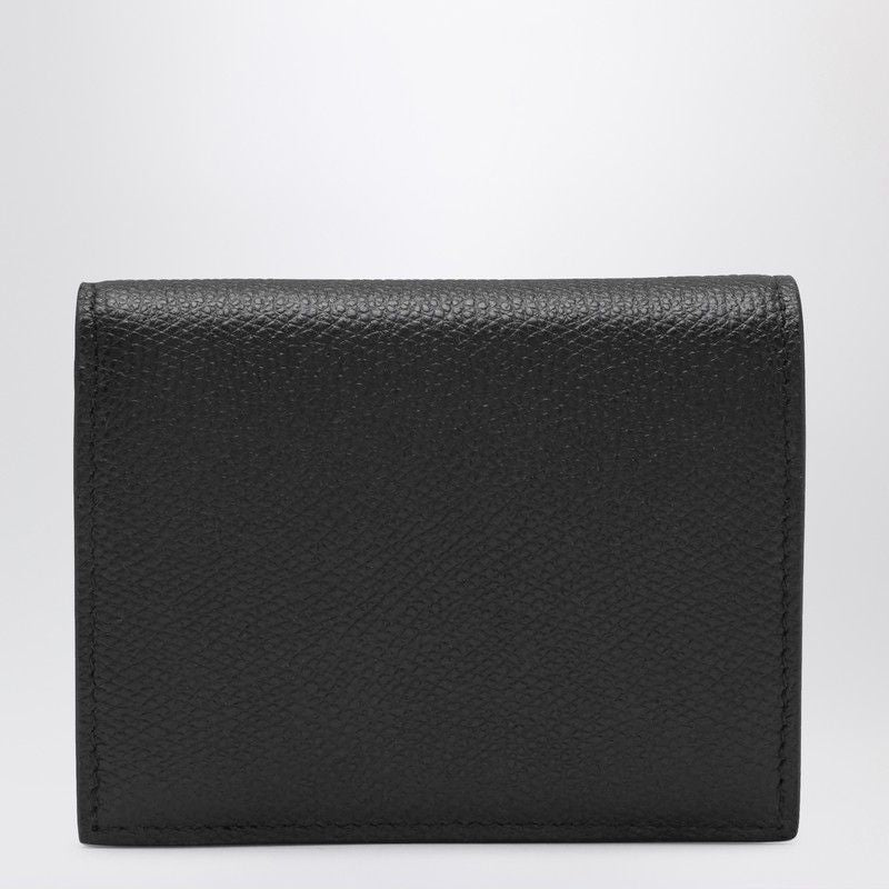 VALENTINO GARAVANI  SIGNATURE BLACK LEATHER VLOGO WALLET