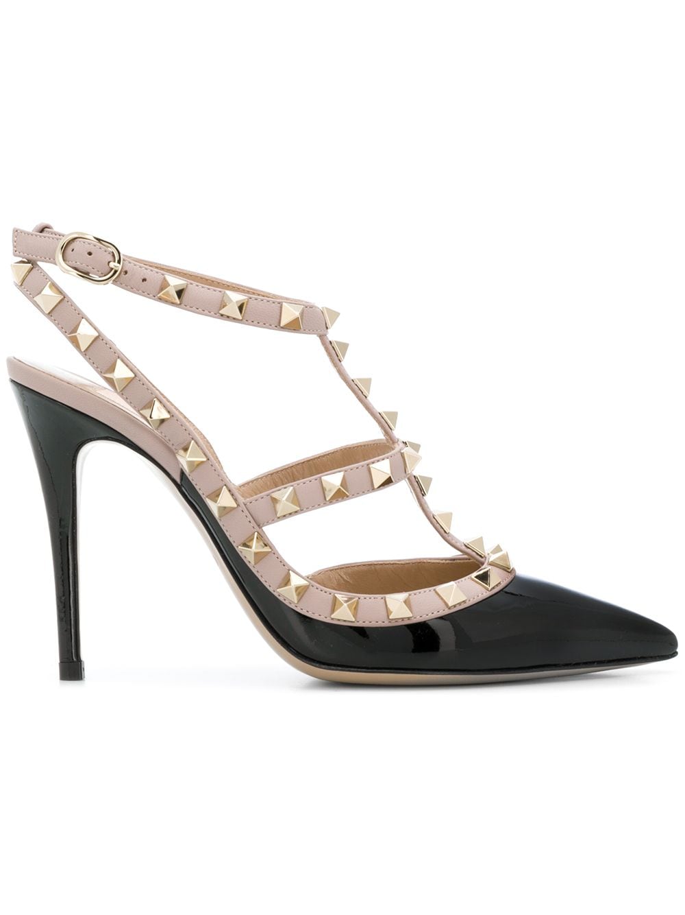 VALENTINO GARAVANI Rockstud Pointed-Toe Leather Pumps