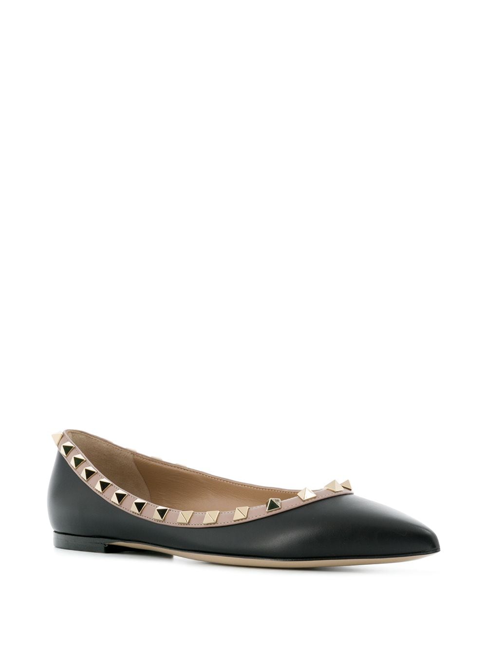 VALENTINO GARAVANI Rockstud Leather Ballet Flats