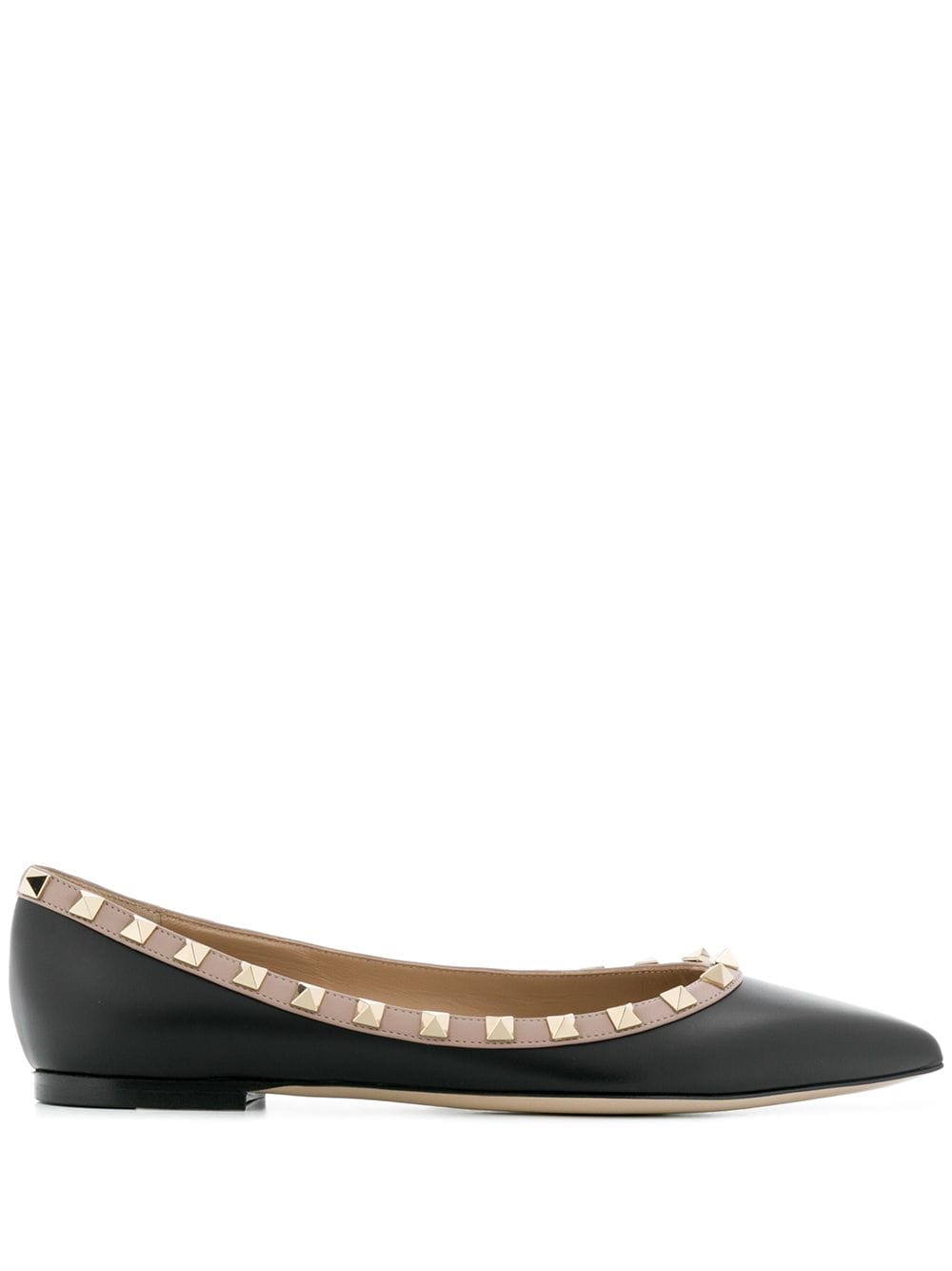 VALENTINO GARAVANI Rockstud Leather Ballet Flats