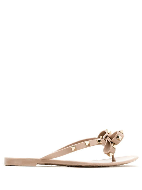 VALENTINO Pink Summer Rockstud Thong Sandals for Women