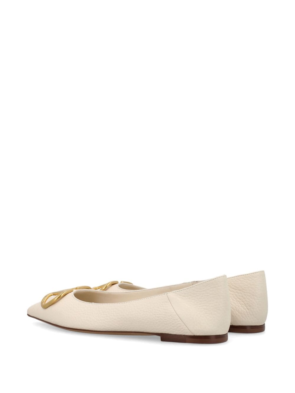 VALENTINO GARAVANI Elegant Beige Leather Ballerina Flats