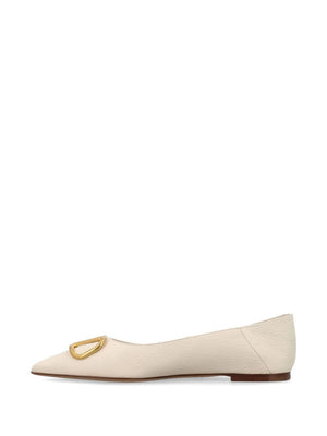 VALENTINO GARAVANI Elegant Beige Leather Ballerina Flats