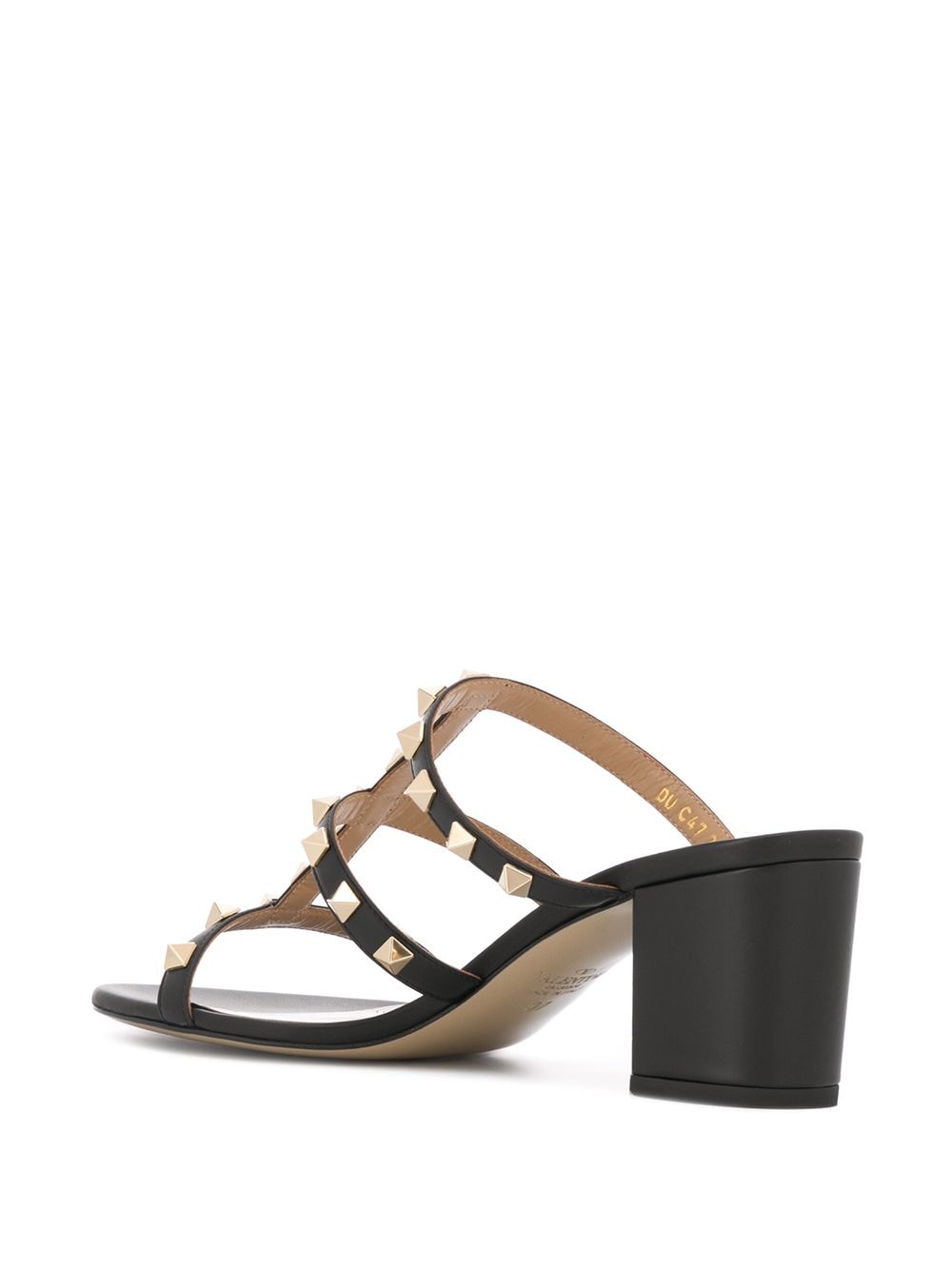 VALENTINO GARAVANI Elegant Studded Black Leather Sandals