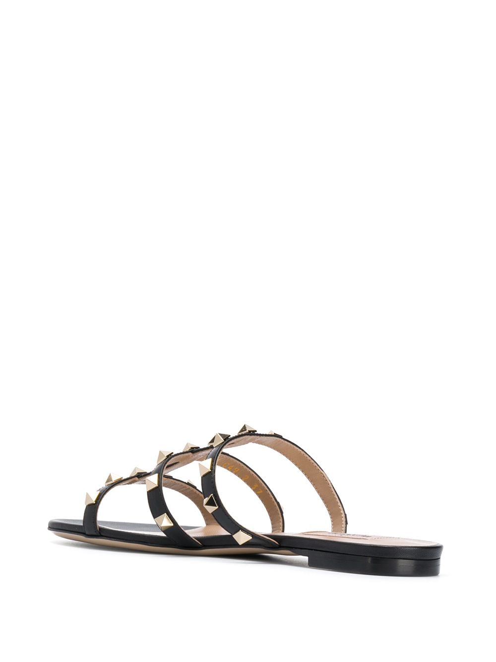 VALENTINO GARAVANI Studded Elegance Leather Flat Sandals