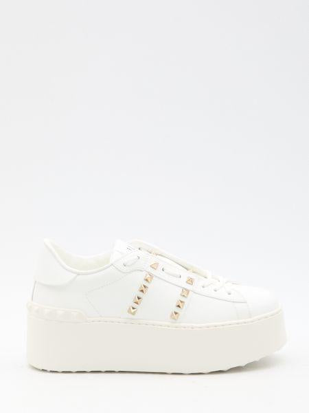 VALENTINO GARAVANI Women's White Sneakers with Platinum-Finish Studs