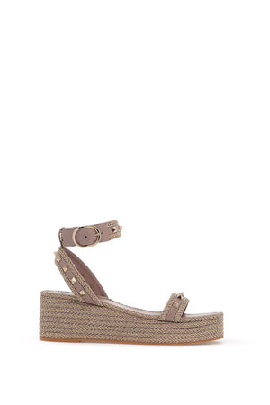 VALENTINO GARAVANI Flatform Espadrille Sandals with Rockstud Details