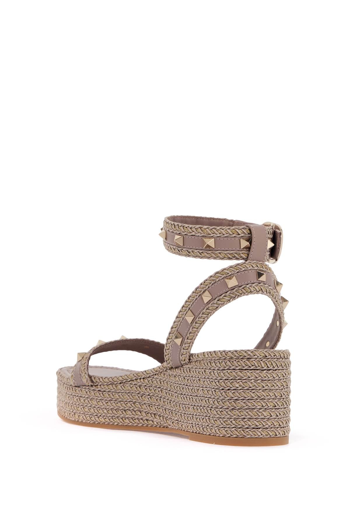 VALENTINO GARAVANI Flatform Espadrille Sandals with Rockstud Details