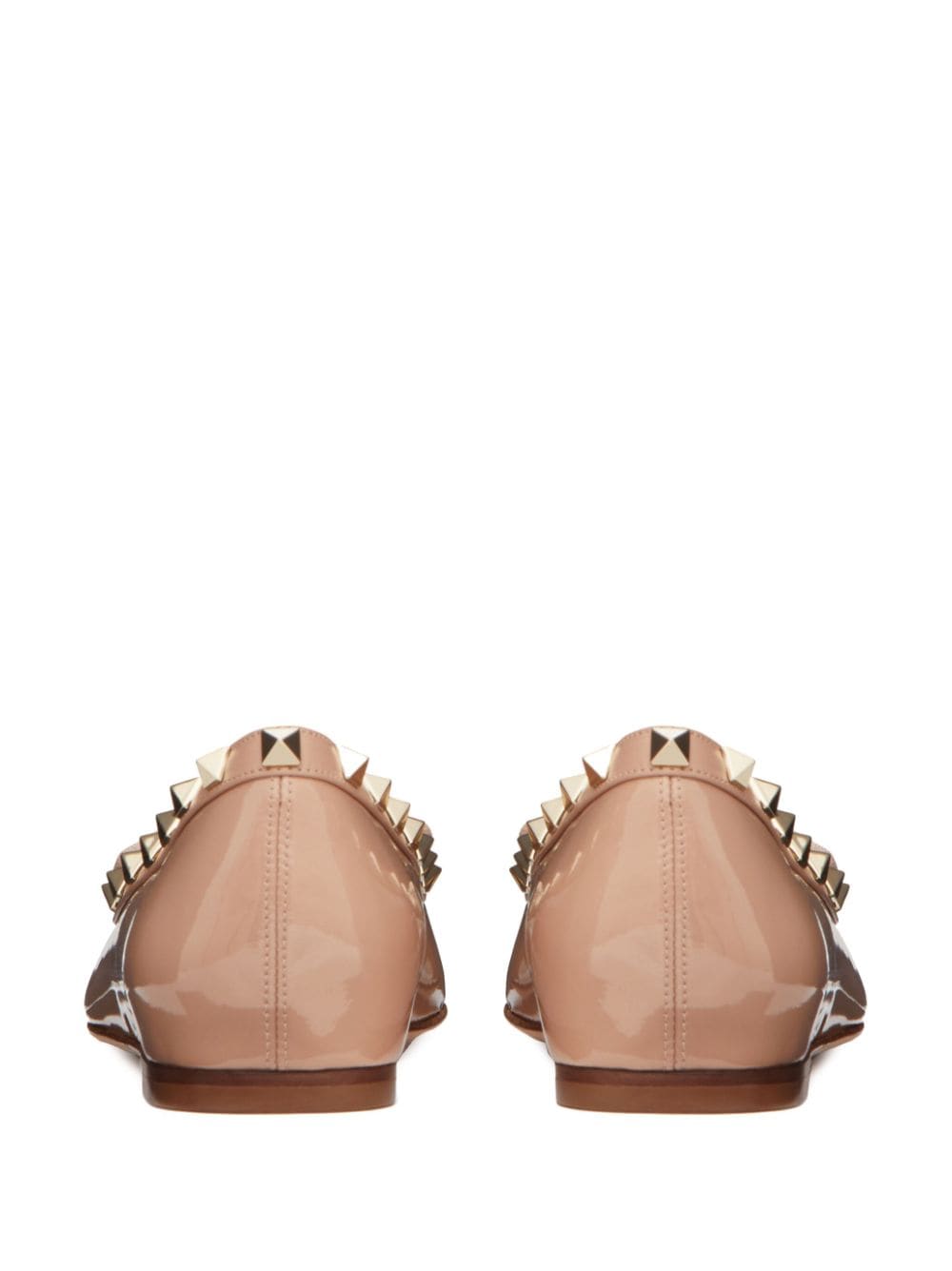 VALENTINO GARAVANI Chic Blush Studded Leather Flats