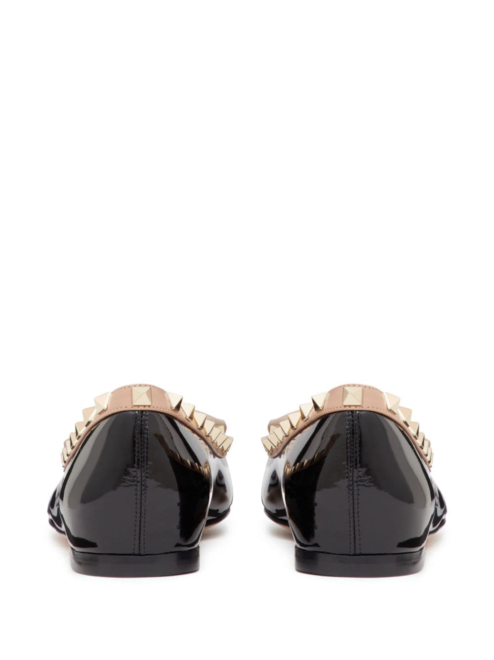 VALENTINO GARAVANI Chic Studded Leather Ballet Flats with Bow Accent