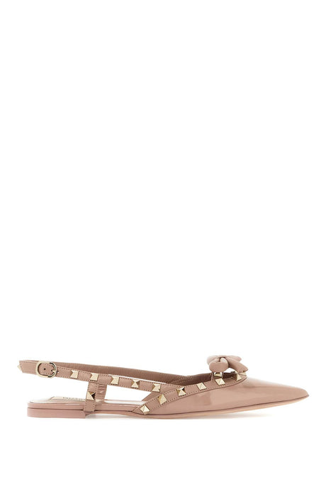 VALENTINO GARAVANI Rockstud Bow Slingback Ballerinas