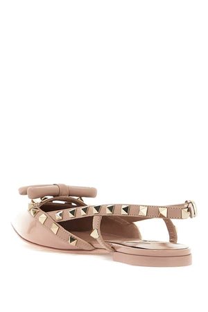 VALENTINO GARAVANI Rockstud Bow Slingback Ballerinas