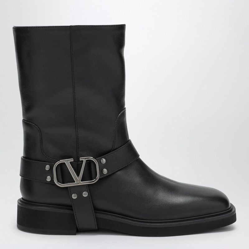 VALENTINO GARAVANI Signature VLogo Black Ankle Boot