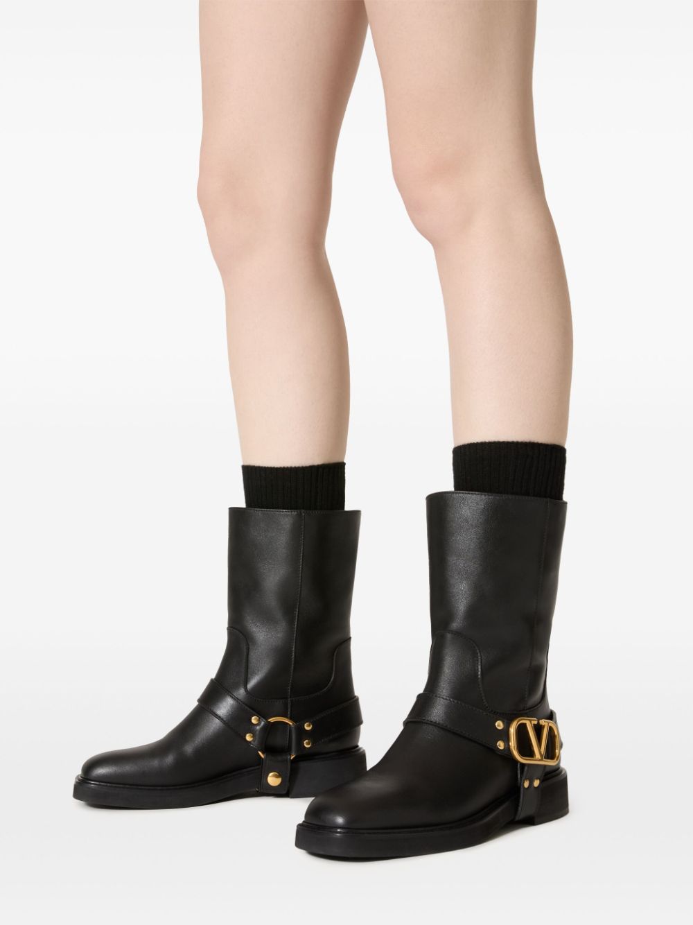 VALENTINO GARAVANI Elegant VLogo Signature Leather Boots