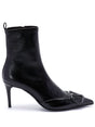 VALENTINO Chic Black Zip Logo Boots for Women