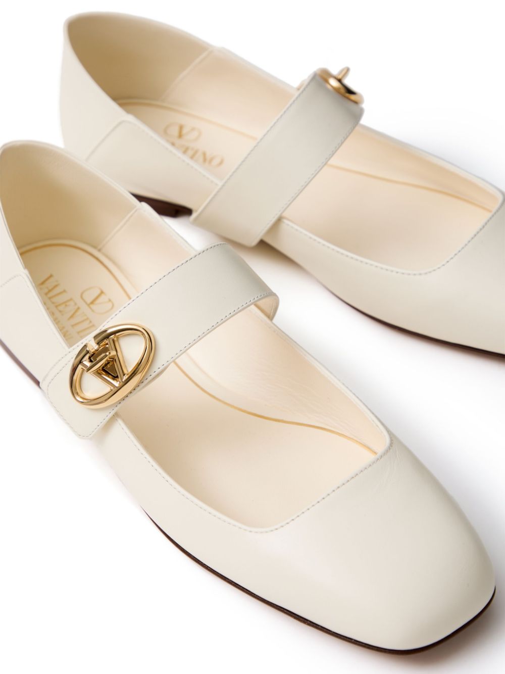 VALENTINO Elegant Mary-Jane Ballet Flats with VLogo Closure