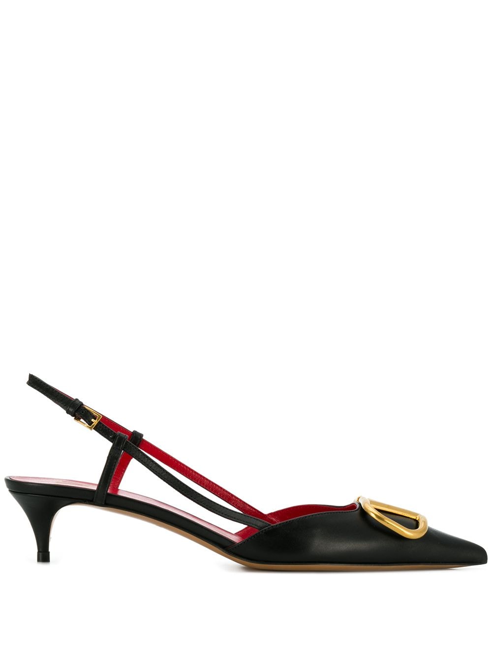 VALENTINO GARAVANI Signature VLOGO Leather Pumps with Back Strap