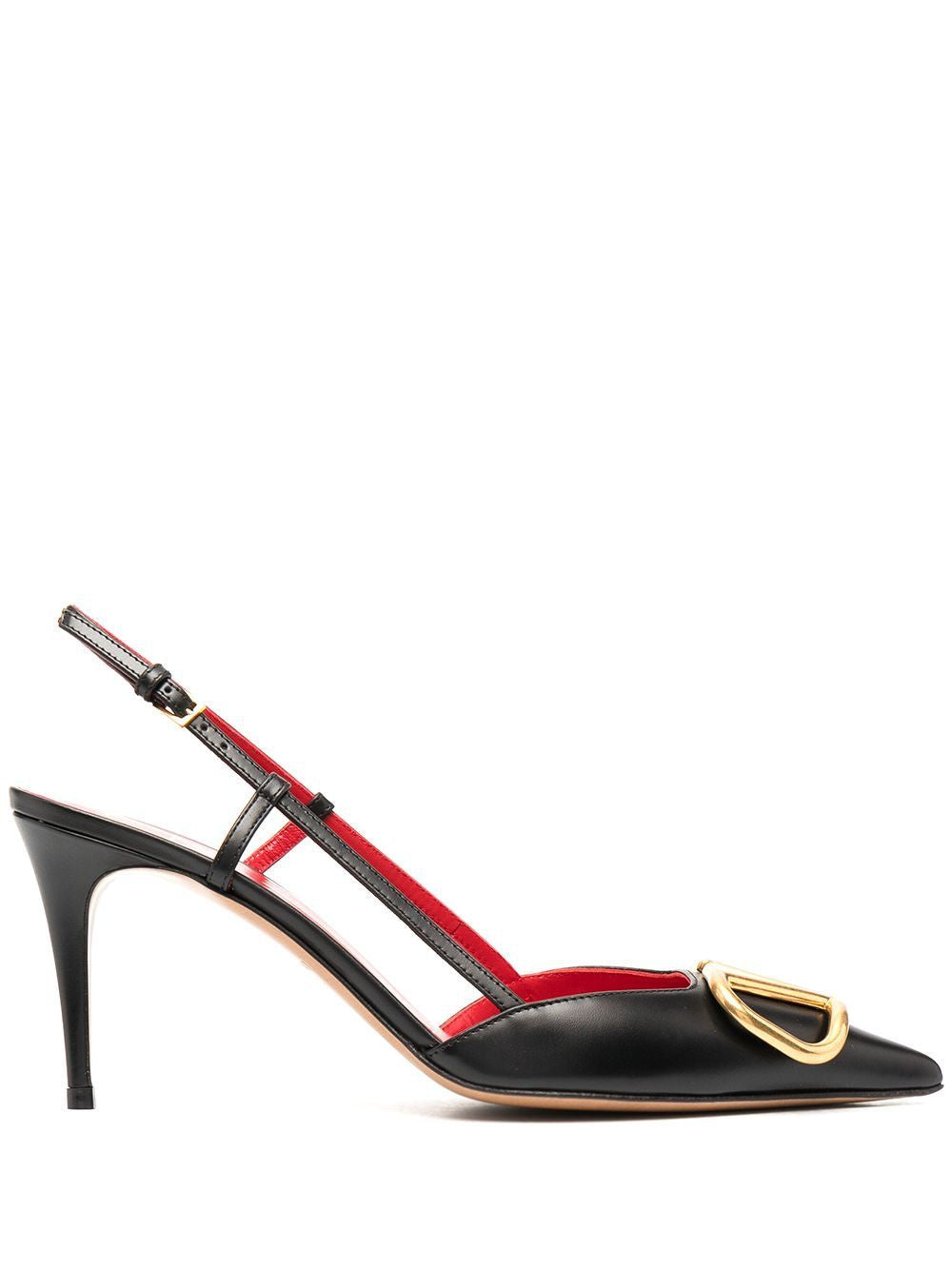 VALENTINO Classic Black V-Logo Slingback Pumps