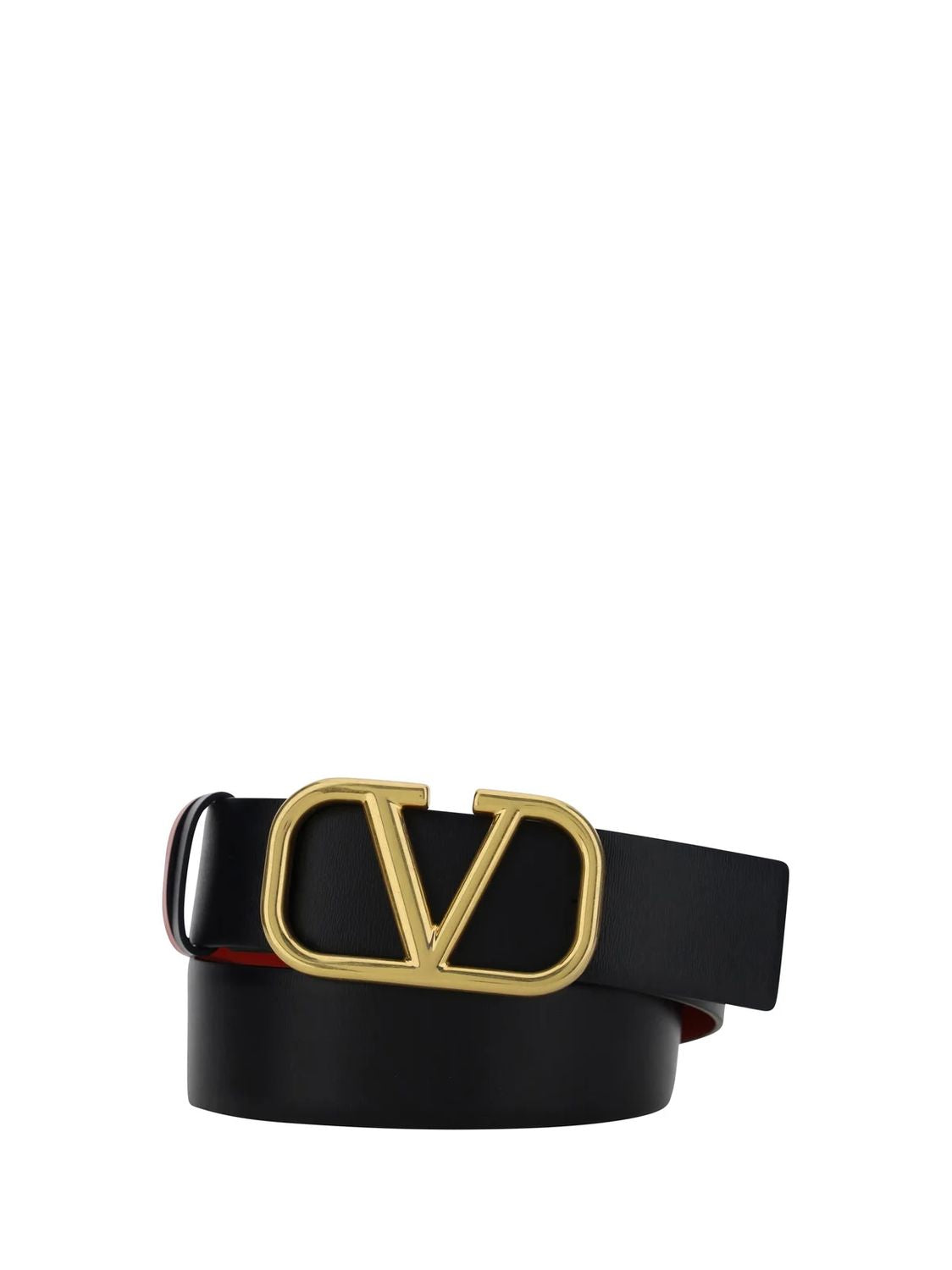 VALENTINO Signature Anthracite Leather Belt 40mm