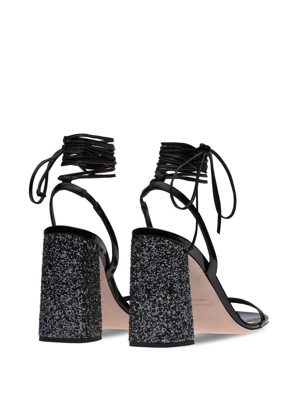 MIU MIU Trendy Nero and Ardesia Sandals for Stylish Women