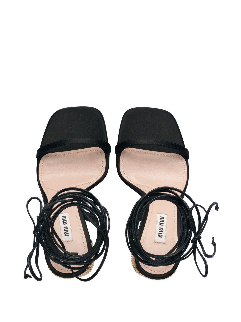 MIU MIU Trendy Nero and Ardesia Sandals for Stylish Women