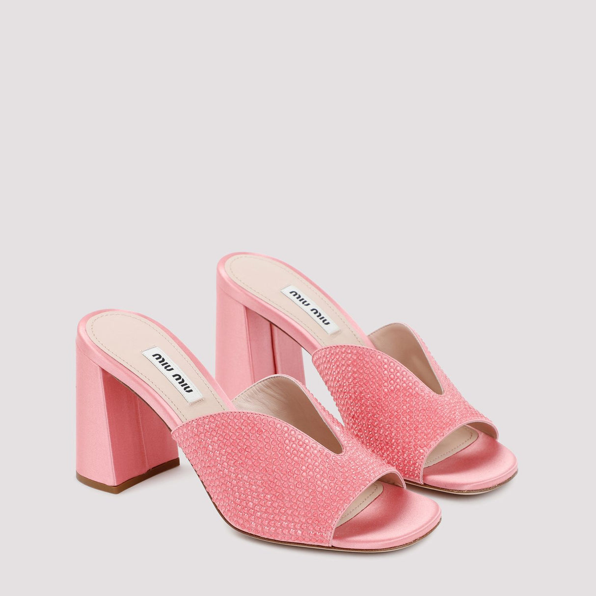 MIU MIU Luxurious Pink and Purple Satin Sandals for Women - FW23