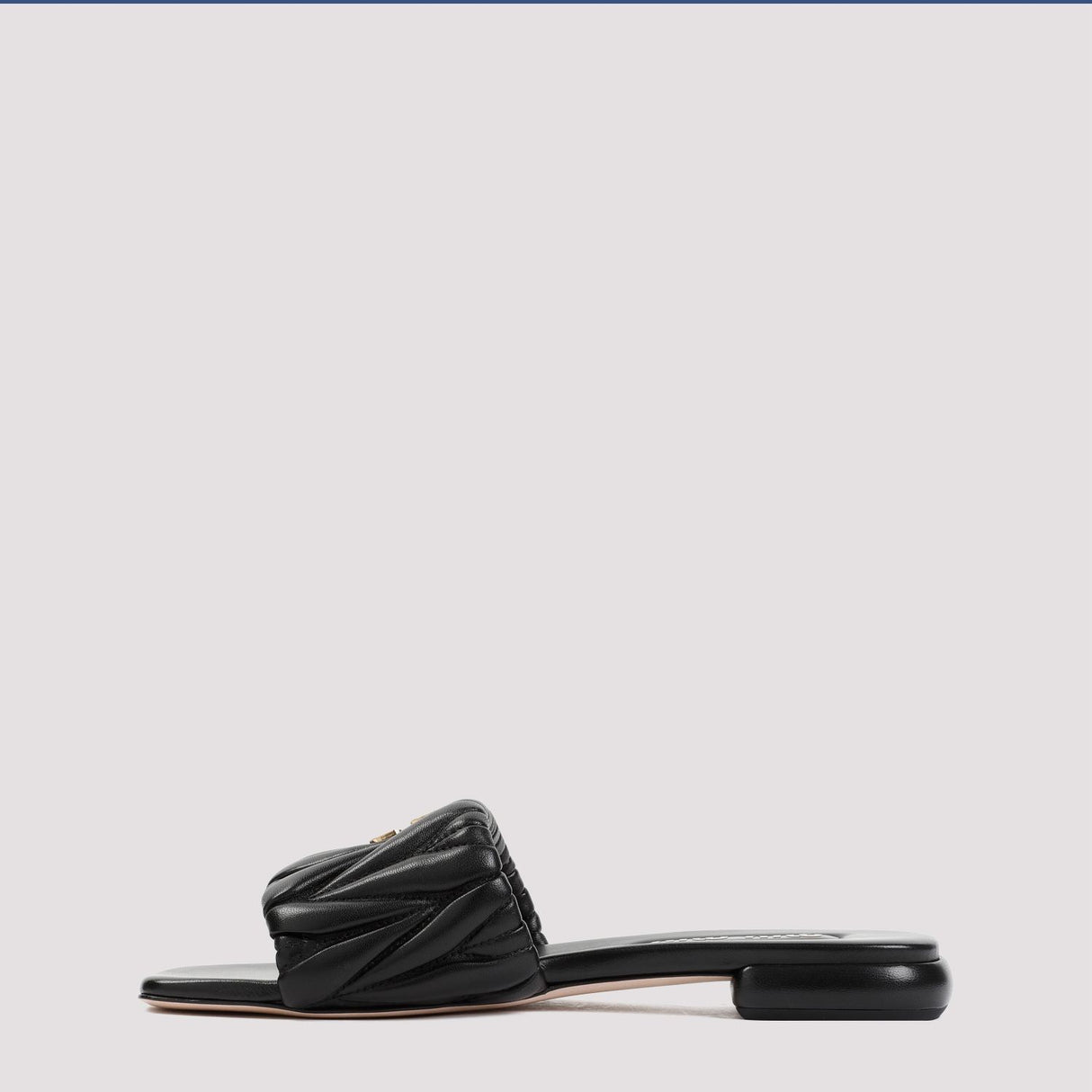 MIU MIU Grainy Leather Slide Sandals for Women - SS24