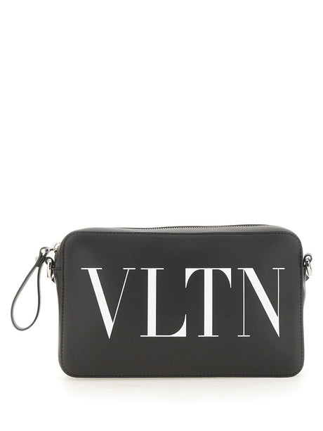 VALENTINO GARAVANI Premium Leather Logo Handbag for Men - Elegant Clutch