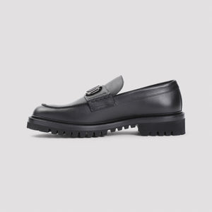 VALENTINO GARAVANI Luxury Black Leather Loafers with 1.6-inch Heel