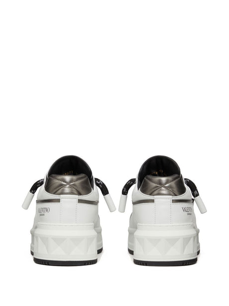 VALENTINO GARAVANI One Stud XL Leather Sneakers - White/Black