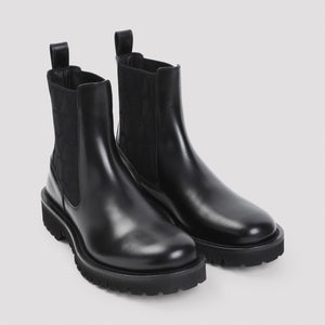 VALENTINO GARAVANI Sleek Black Leather Beatle Boots with 3cm Rubber Heel