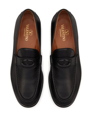 VALENTINO Elegant Signature VLogo Leather Loafers