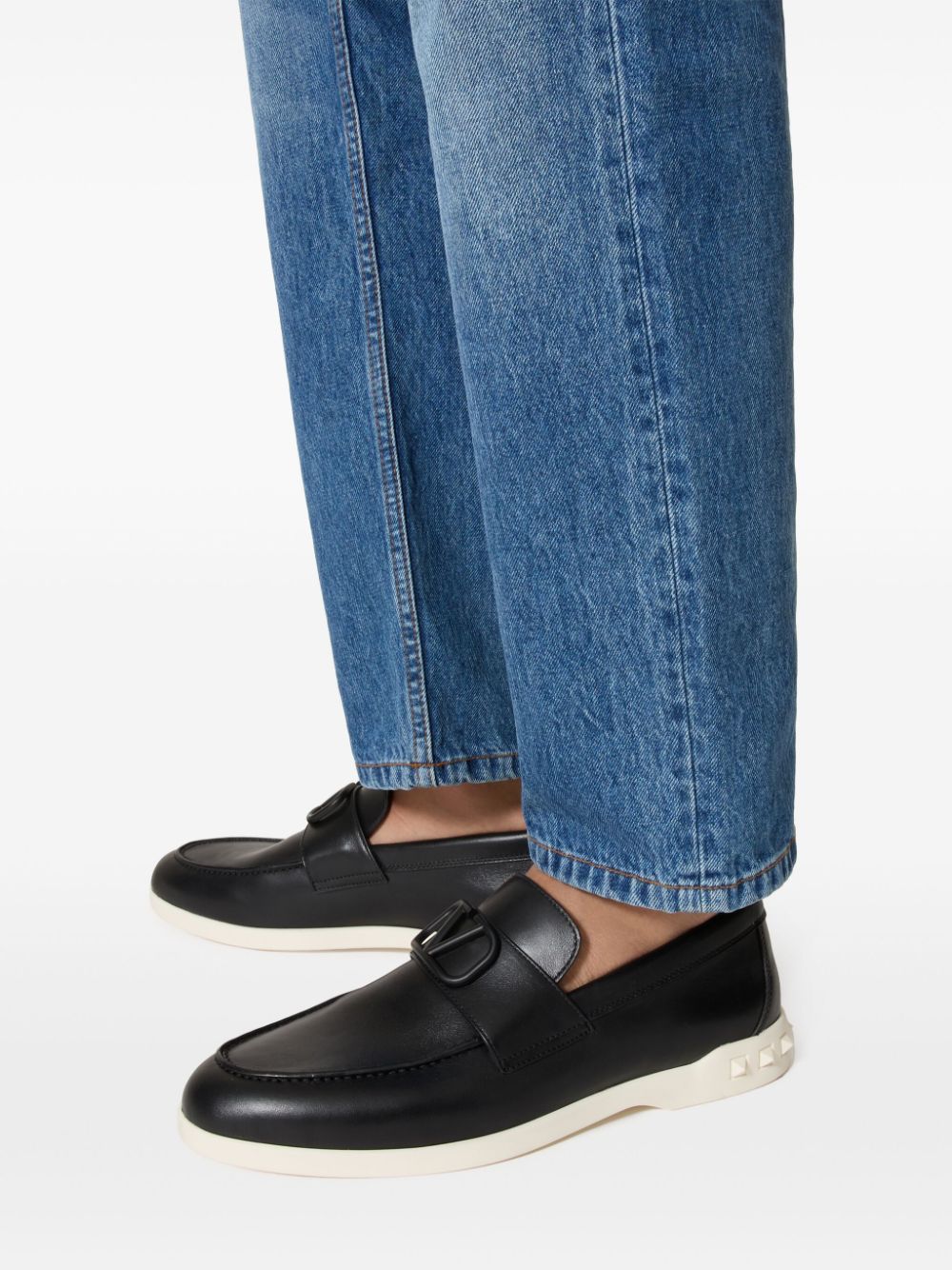 VALENTINO GARAVANI Leisure Flows Leather Slip-On Sneakers