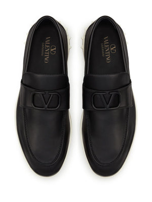 VALENTINO GARAVANI Leisure Flows Leather Slip-On Sneakers