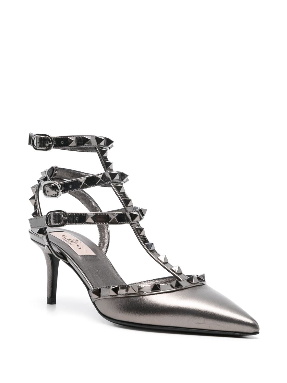 VALENTINO GARAVANI ROCKSTUD LAMINATED LEATHER PUMPS