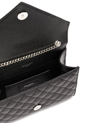 SAINT LAURENT Chic Envelope Mini Handbag in Black Calfskin