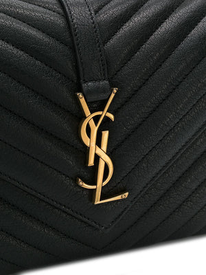 SAINT LAURENT Elegant Chevron-Quilted Lambskin Shoulder Bag 17x24x7cm