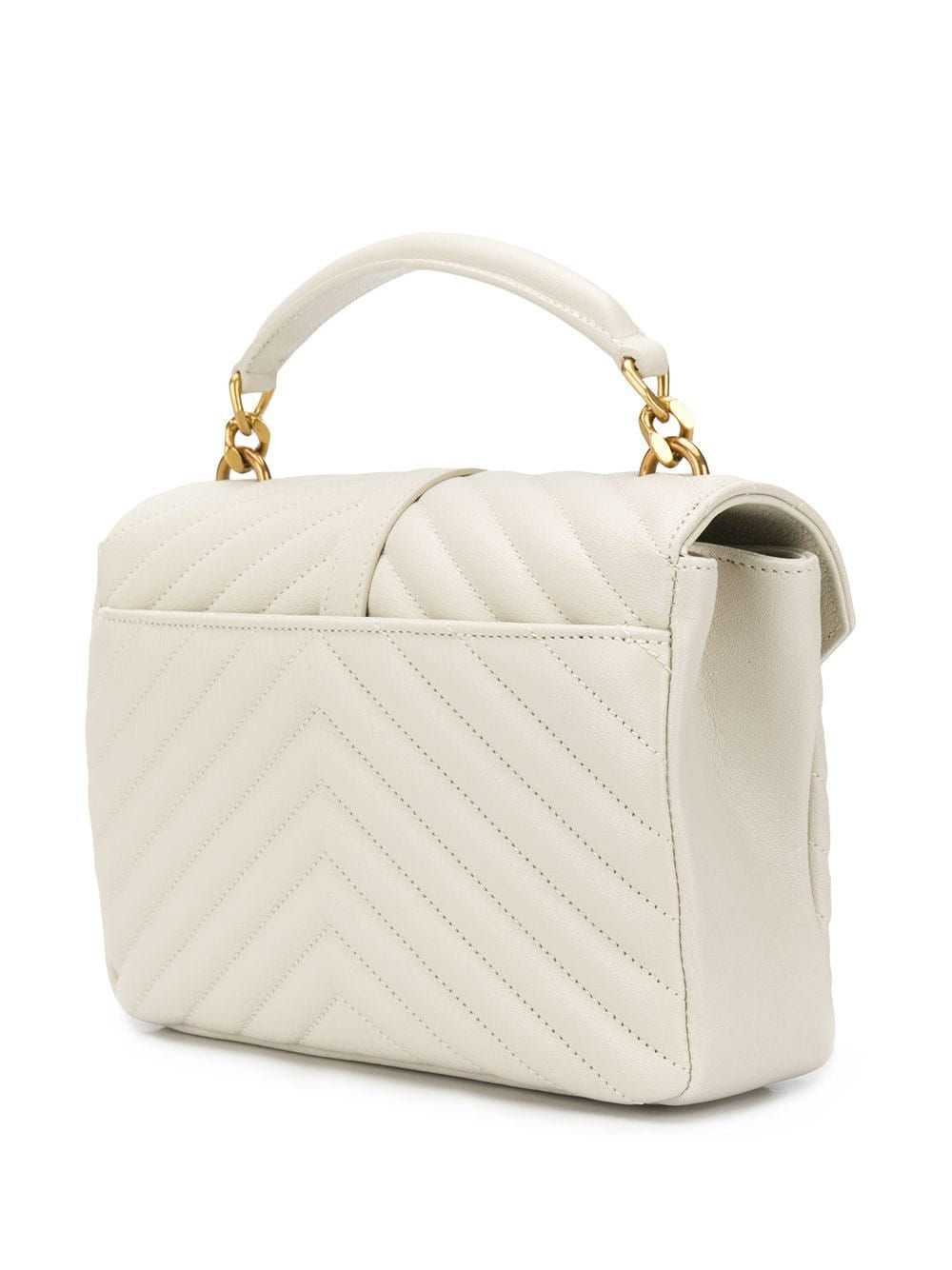 SAINT LAURENT Elegant Chevron-Quilted Lambskin Shoulder Bag 17x24x7cm