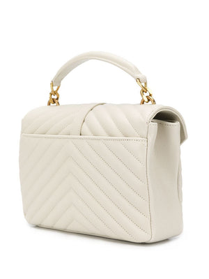 SAINT LAURENT Elegant Chevron-Quilted Lambskin Shoulder Bag 17x24x7cm