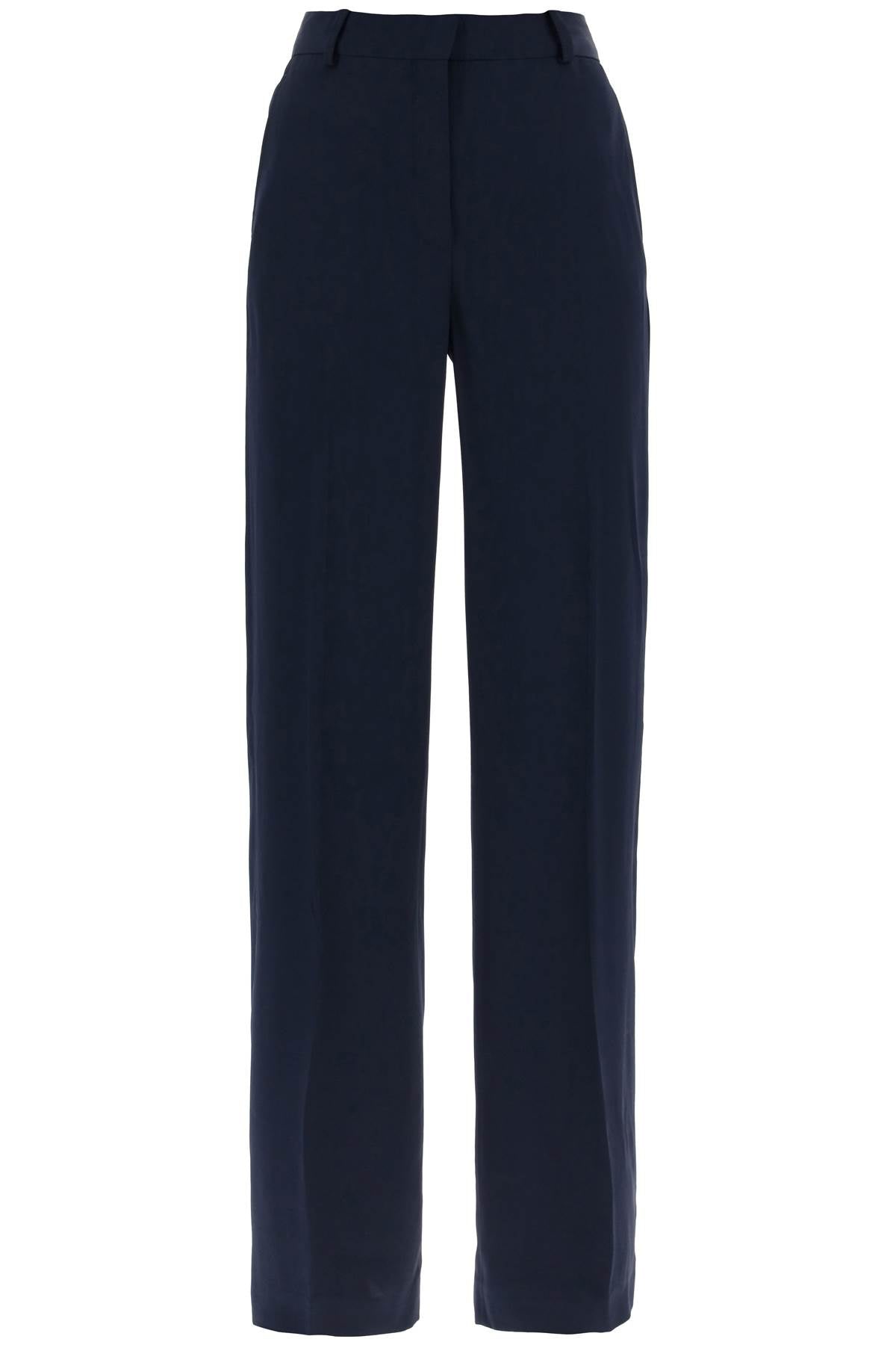 Stylish Pleated Blu Palazzo Pants for Women | Sustainable Crepe Fabric | SS24 Collection