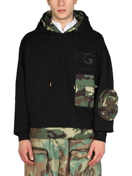 DOLCE & GABBANA Urban Camo Sweatshirt with Drawstring Hood