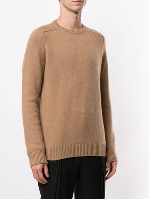 SAINT LAURENT Men's Round Neck Wool Sweater - Responsible Wool, Long Sleeves, FW23