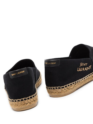 Đôi giày espadrilles đen với chi tiết logo