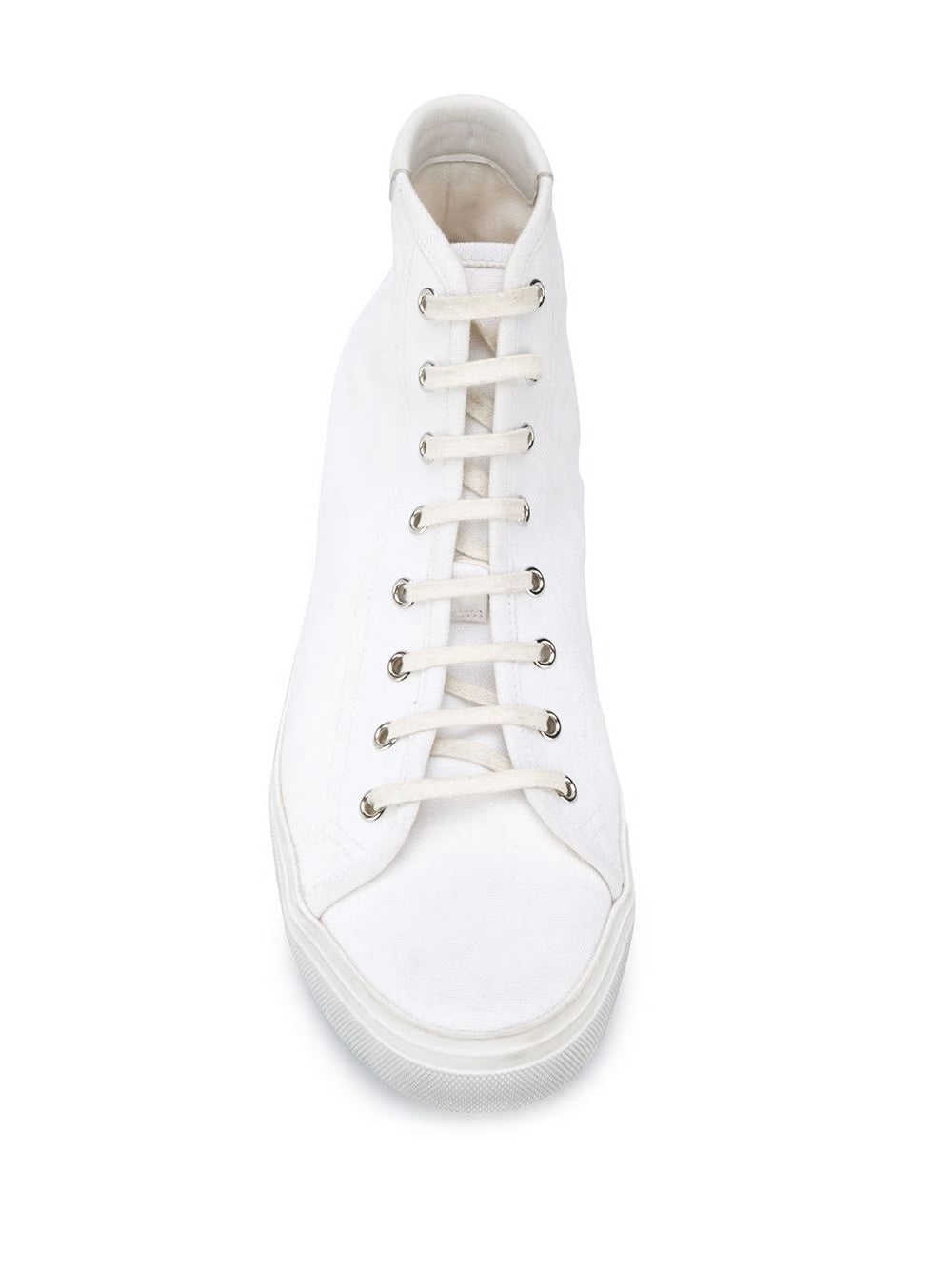 SAINT LAURENT Men's White Canvas High-Top Sneakers for FW23