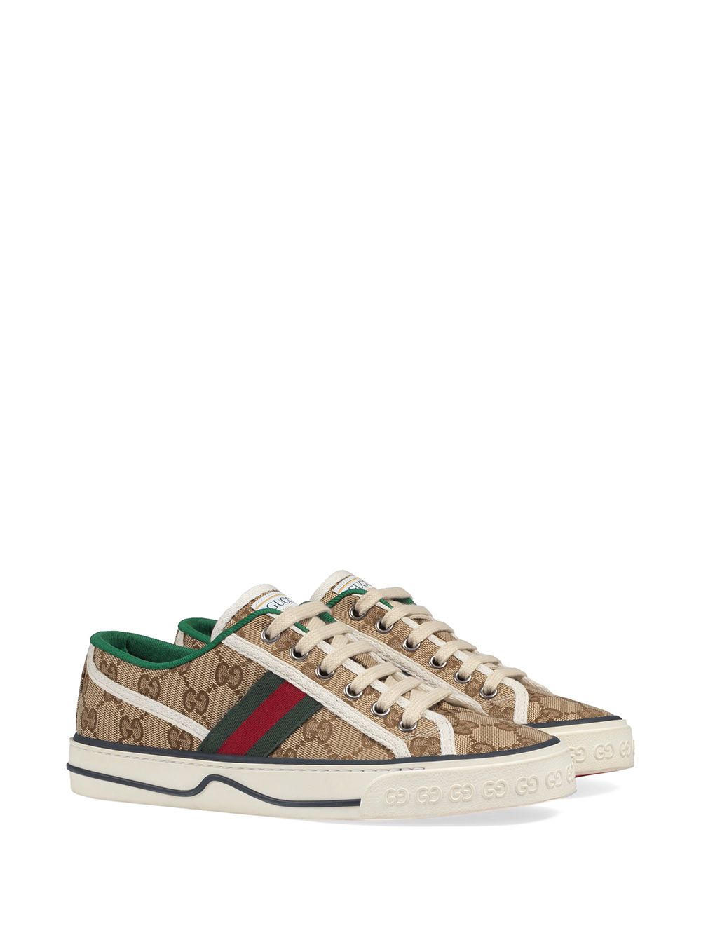 GUCCI Beige Canvas Tennis 1977 Sneakers for Women