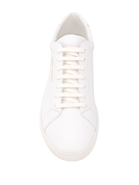 SAINT LAURENT Men's White Leather Low-top Sneakers for FW23