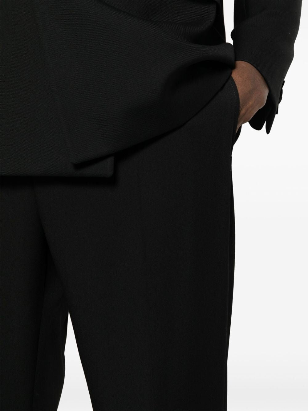 SAINT LAURENT Tailored Slim Fit Trousers for Men, Black Color, SS24 Season