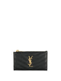 SAINT LAURENT Luxurious Black Matelassé Leather Card Case