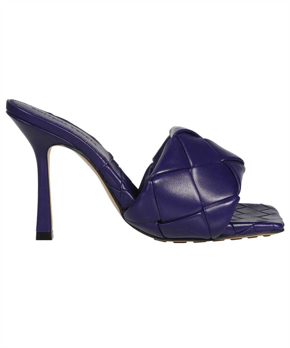 Square Toe Leather Sandals in Purple for Women