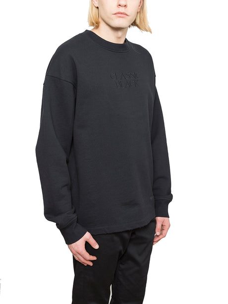 ALEXANDER WANG Mens Oversize Black Cotton Sweatshirt with Relief Print